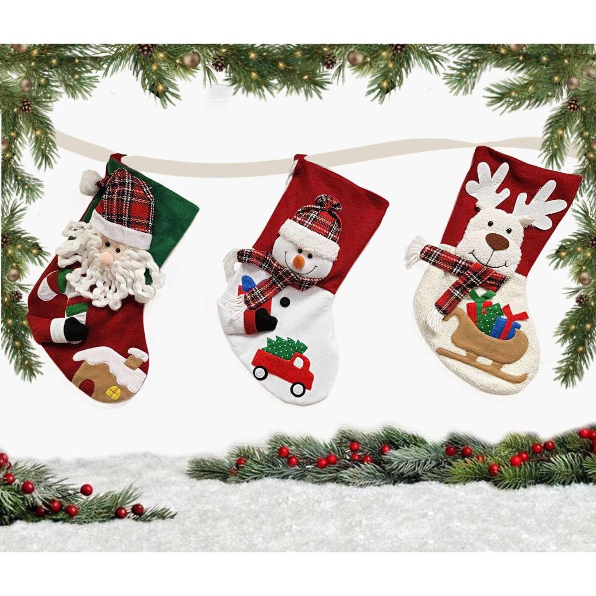 Wizardi 11.75" Snowman Christmas Sock